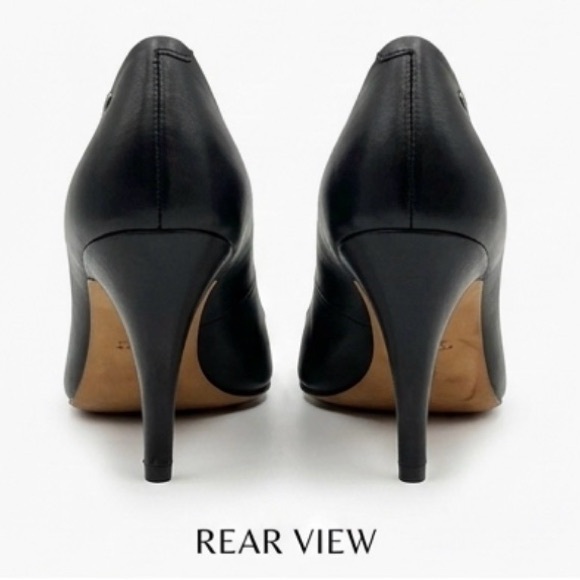 Coach Black Smooth Leather Pointed-Toe Stiletto Pumps, 4", Size 9.5 B - Picture 3 of 5